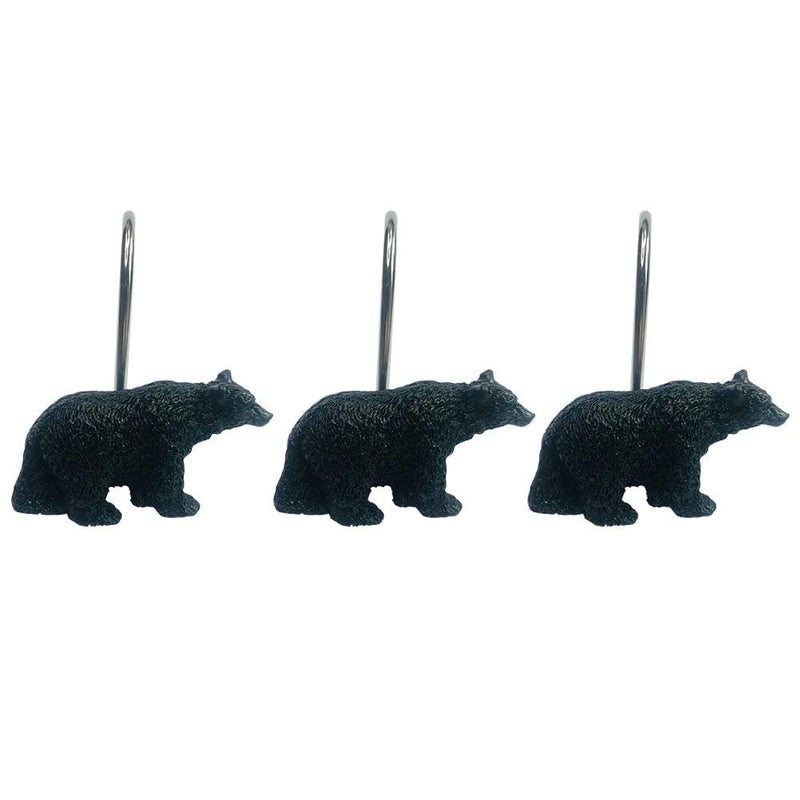 Twofishes Black Bear Lodge Shower Curtain Hooks Set of 12 Black Bear Lodge Shower Curtain Rins Set of 12 - Image 3